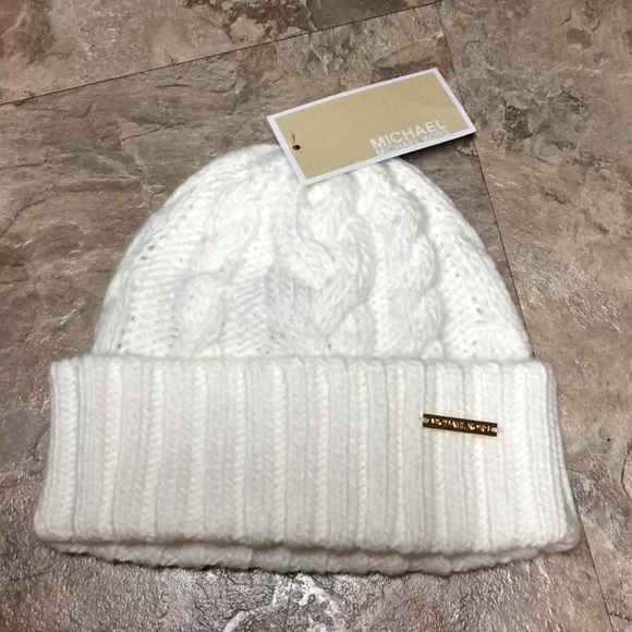 Michael Kors Accessories - Michael Kors cable knit beanie hat cream color